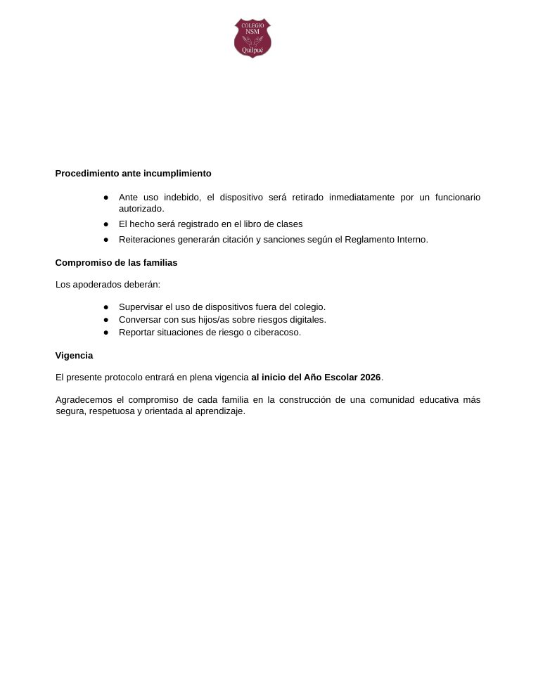 Página 33 del RICE Colegio NSM