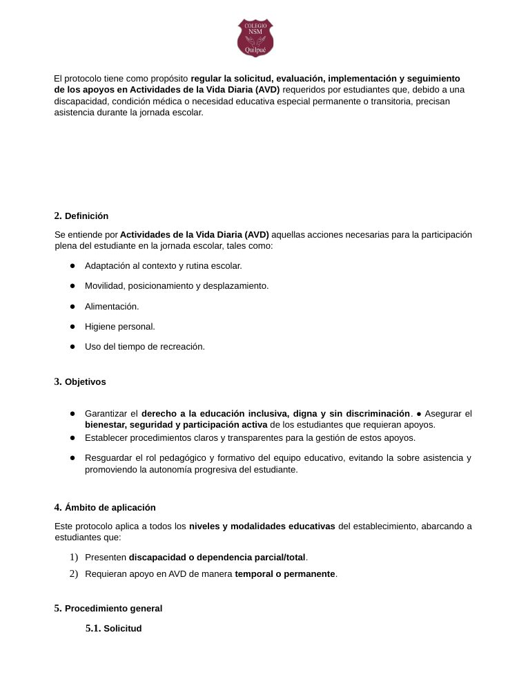 Página 65 del RICE Colegio NSM
