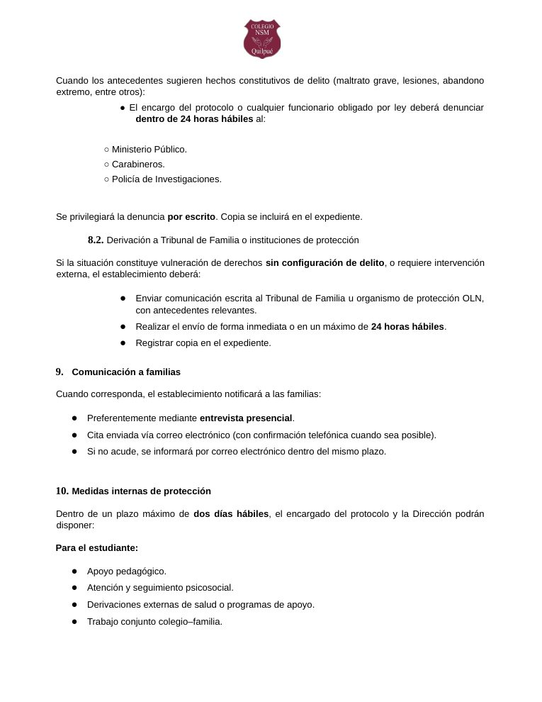 Página 91 del RICE Colegio NSM