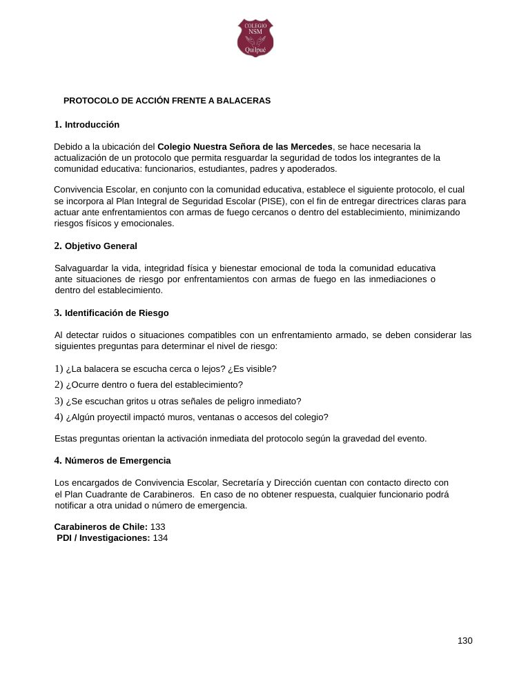 Página 130 del RICE Colegio NSM