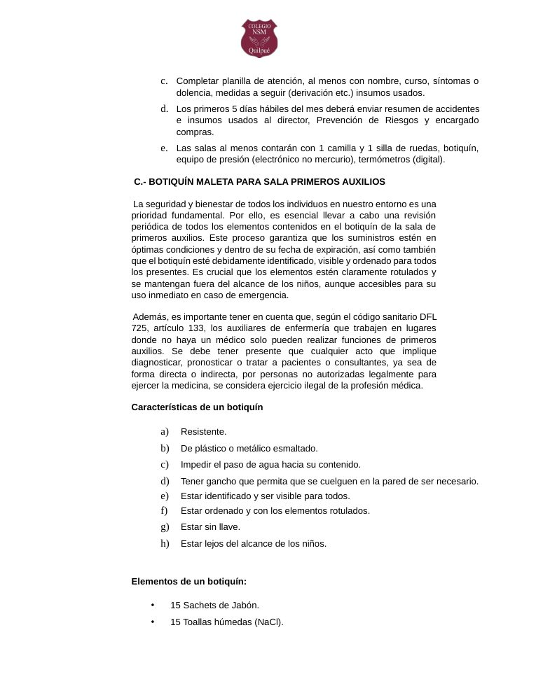 Página 179 del RICE Colegio NSM