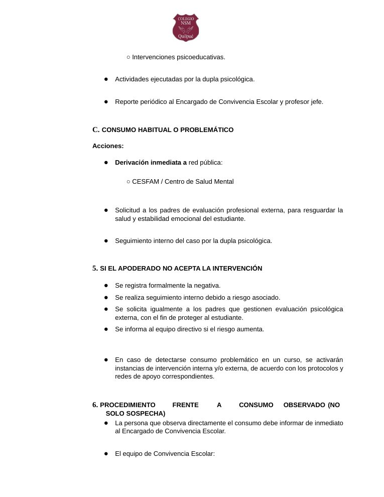 Página 195 del RICE Colegio NSM