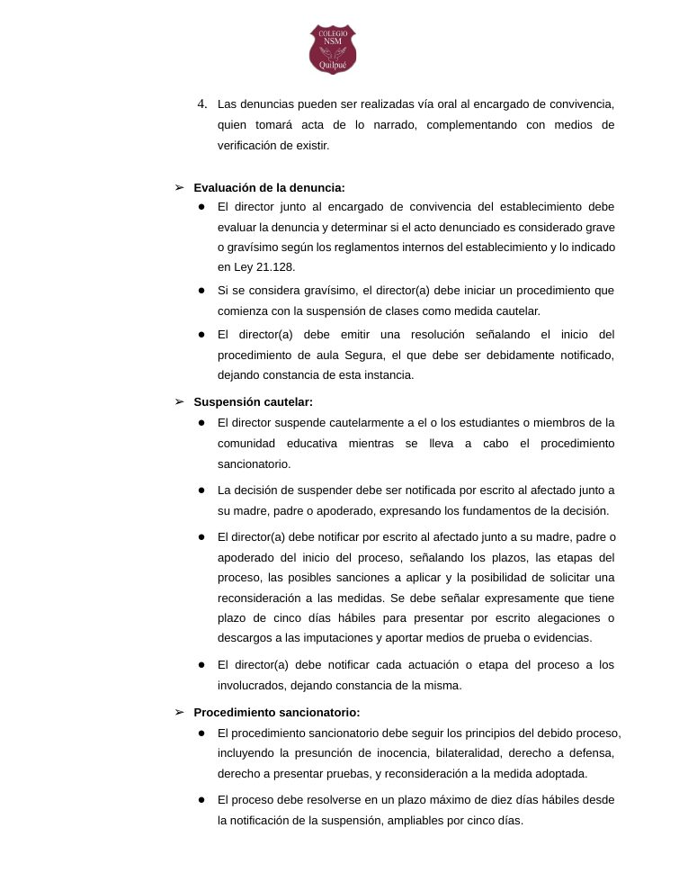 Página 207 del RICE Colegio NSM